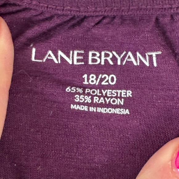 Lane Bryant Purple shimmer Long Sleeve cinched waist peasant Blouse size 18/20 - Picture 4 of 6